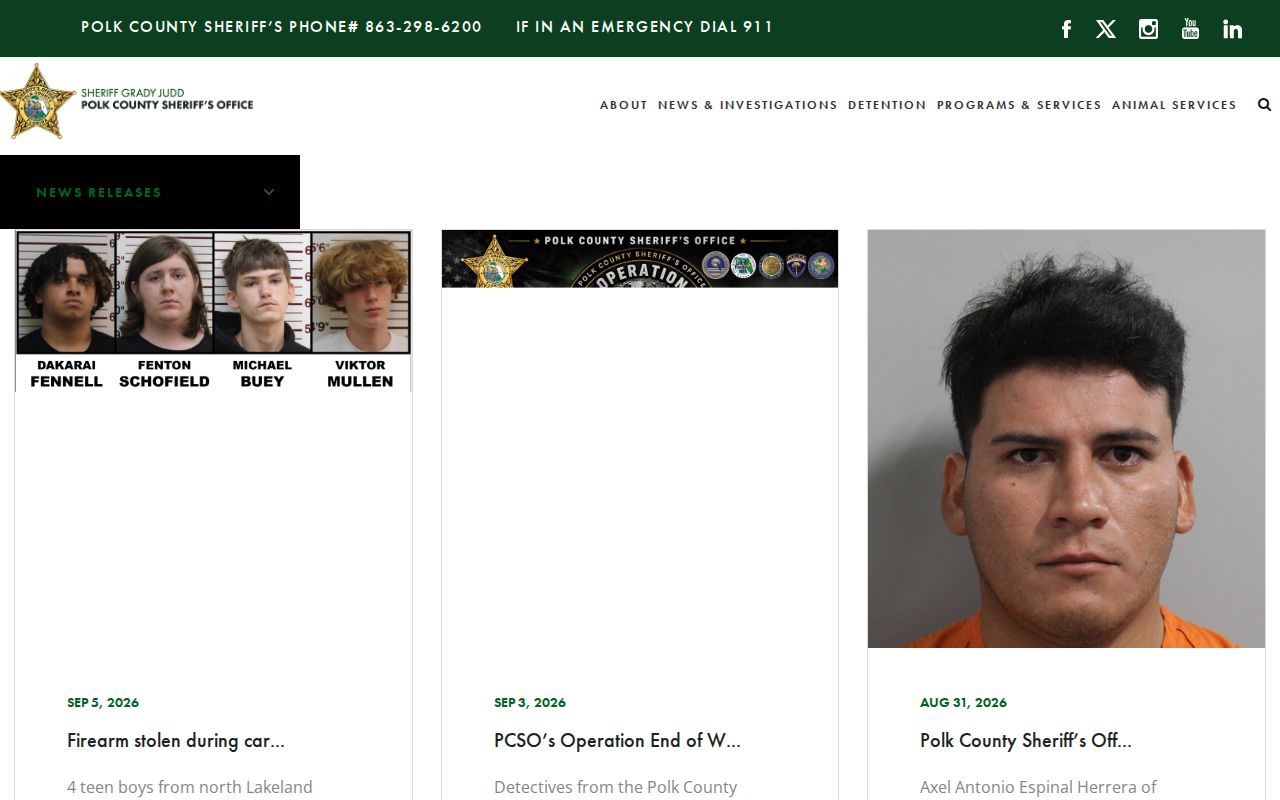 Official Polk County arrest news stream