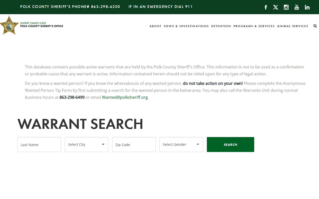 PCSO possible warrant search