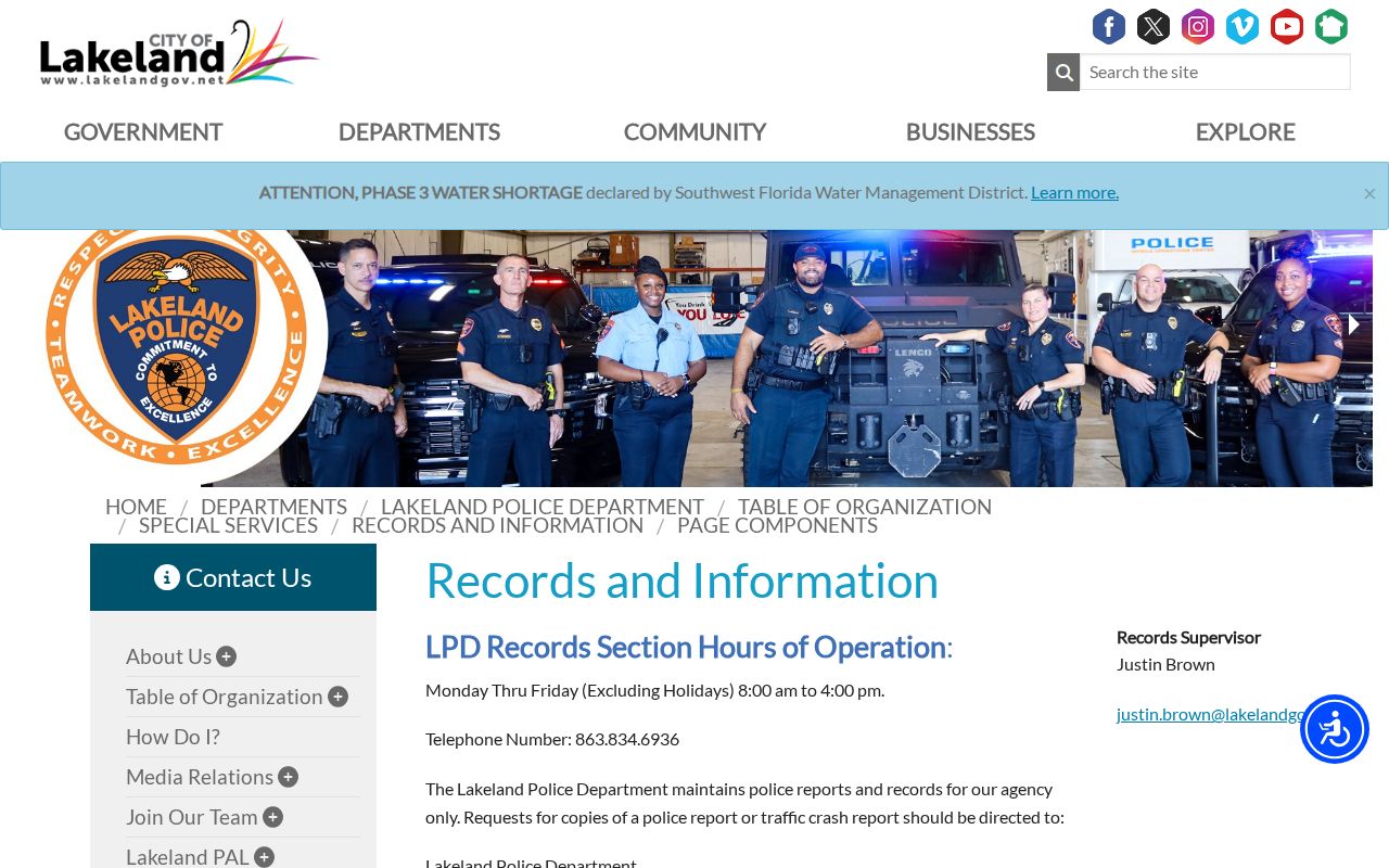 Lakeland Police Department arrest records and information page